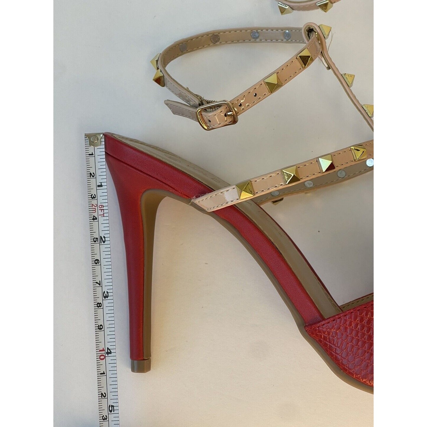 Red & Gold/ High heels Sandals/ Size Us 10