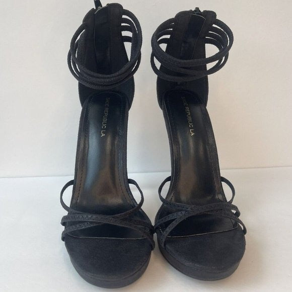 Women's Black high heels/ stilettos /strappy  sandals/ Us Size 8.5