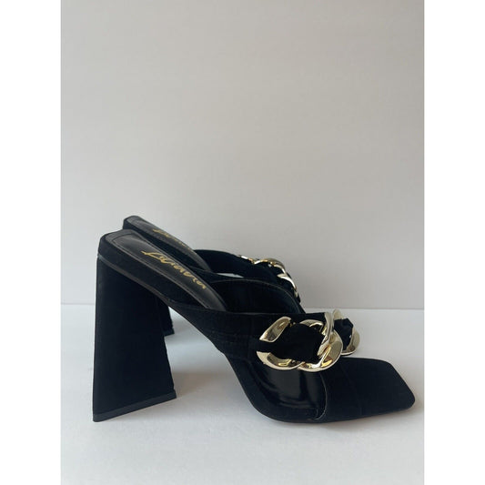 Black & Gold /High Heels Sandals / Size Us 8.5