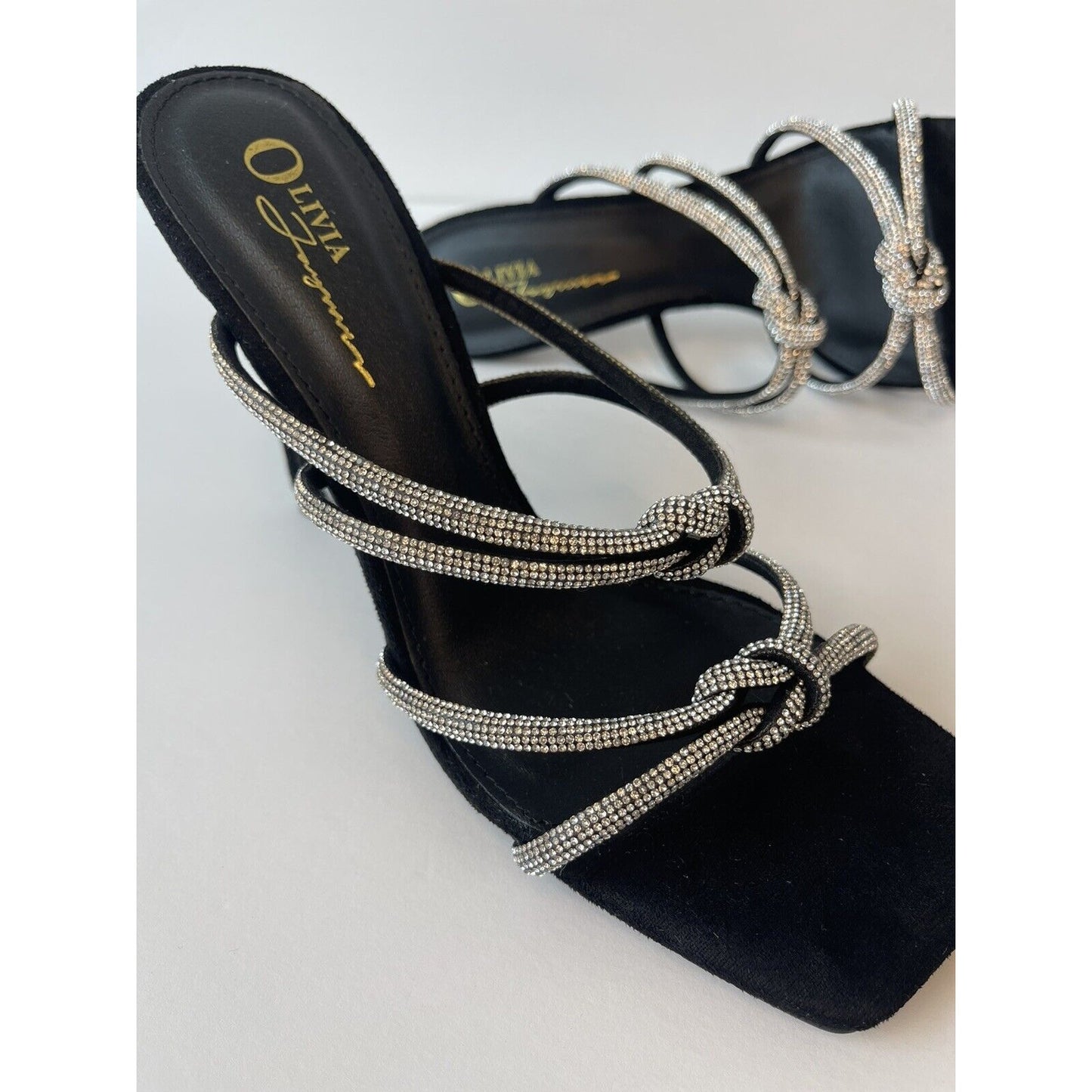 💎Black & Shiny diamonds /women sandals/ Size Us 8.5