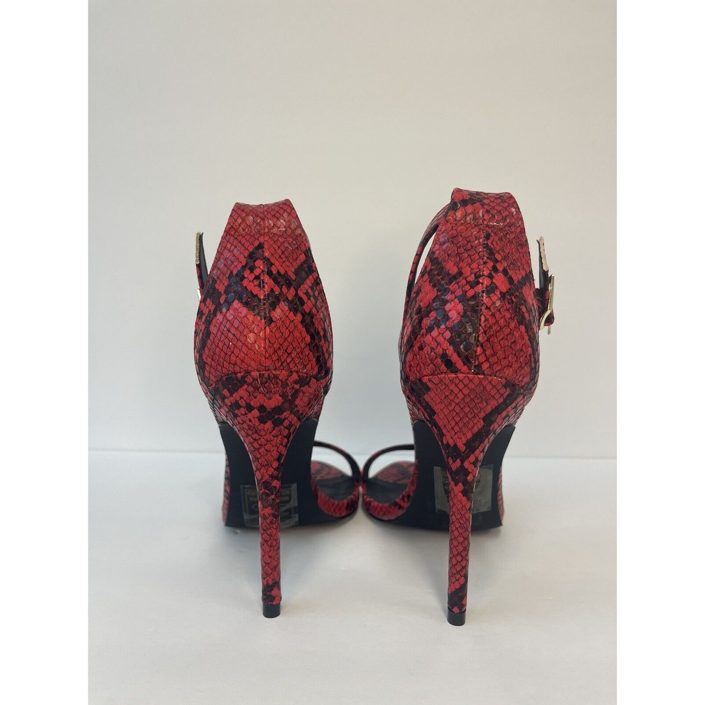 Red Snakeskin & Gold / Women Sandals/ Size Us 8