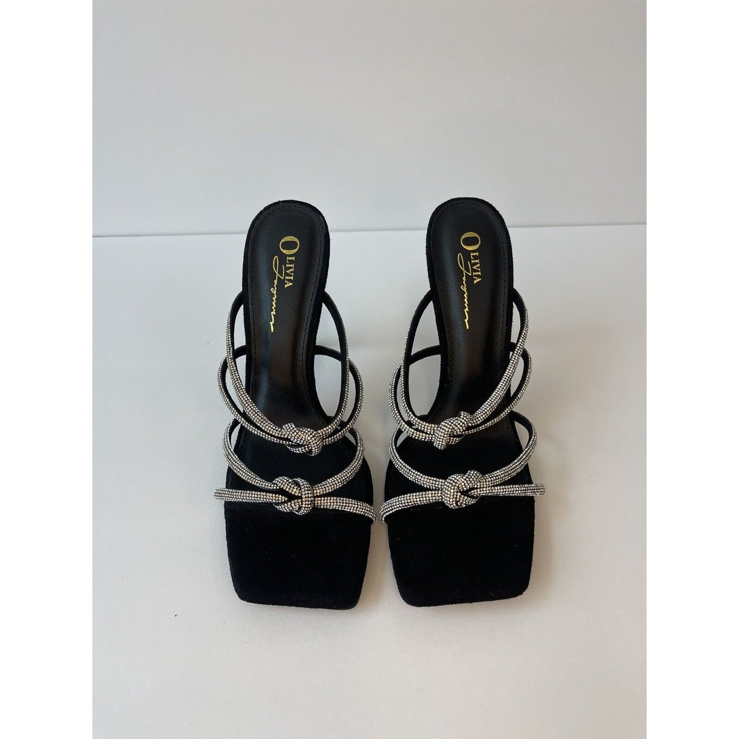 💎Black & Shiny diamonds /women sandals/ Size Us 8.5