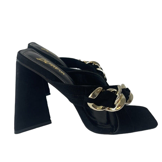 Black & Gold /High Heels Sandals / Size Us 8.5