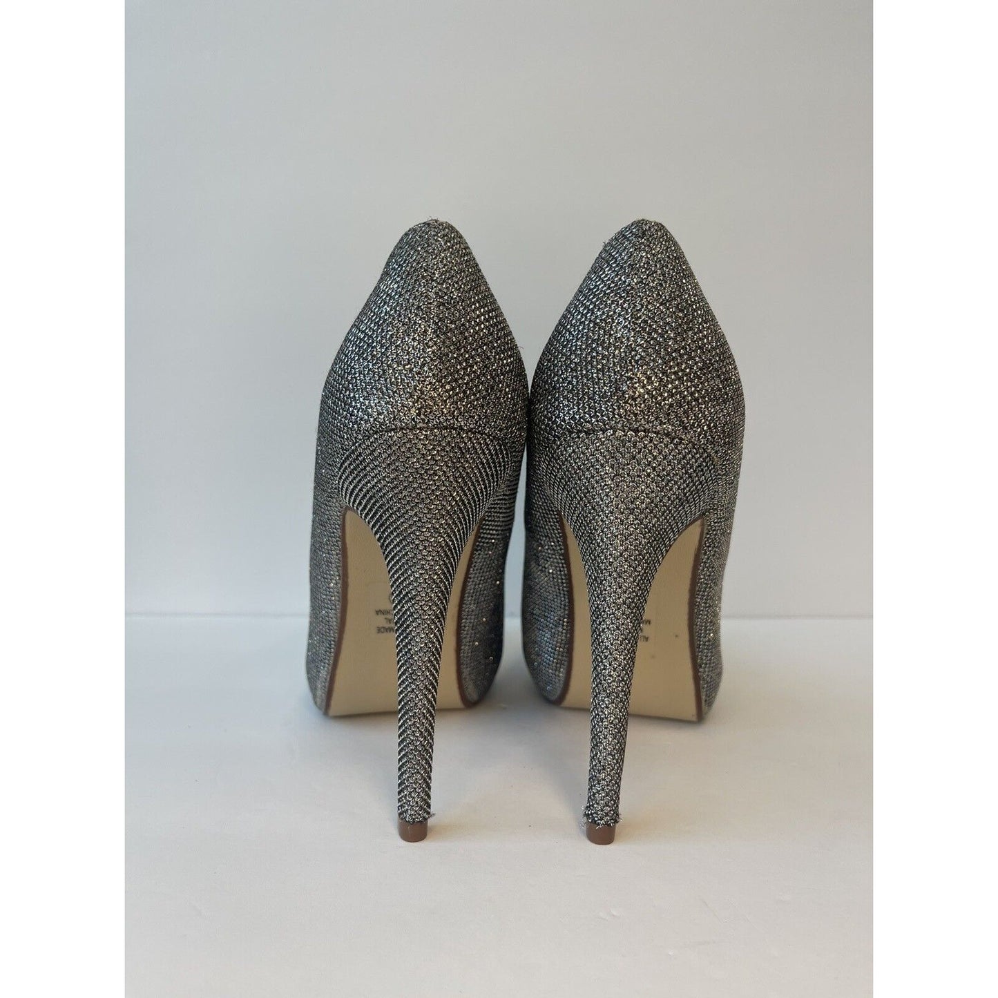 💎 Diamond Metallic Silver high heels Shoes, pumps stillettos/ Size Us 10