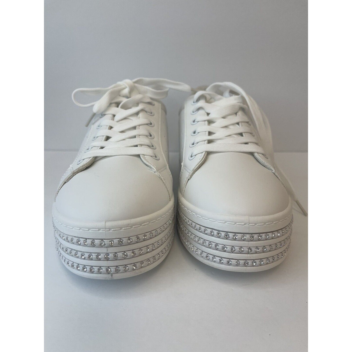 💎Womens White & Diamonds/ sneakers / Size Us 10