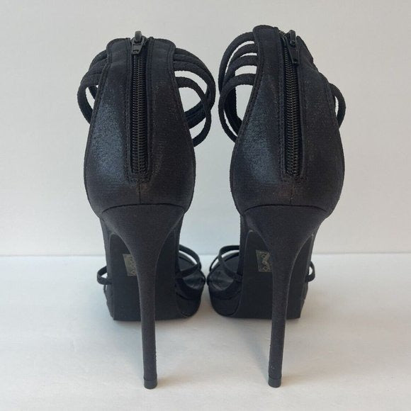 Women's Black high heels/ stilettos /strappy  sandals/ Us Size 8.5