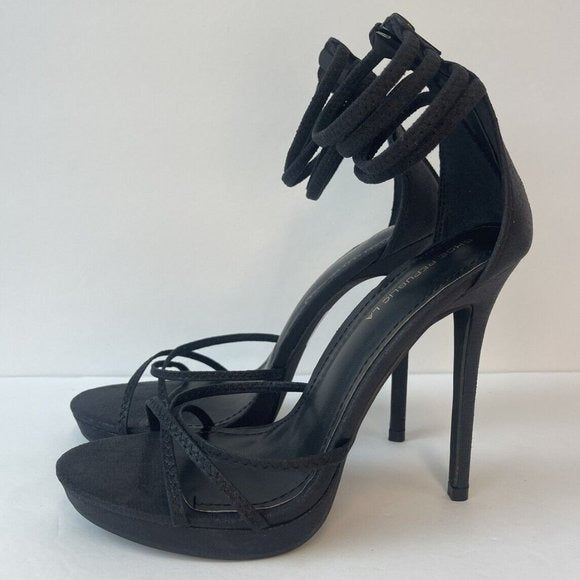 Women's Black high heels/ stilettos /strappy  sandals/ Us Size 8.5