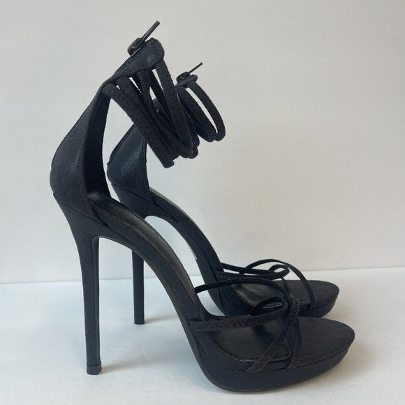 Women's Black high heels/ stilettos /strappy  sandals/ Us Size 8.5