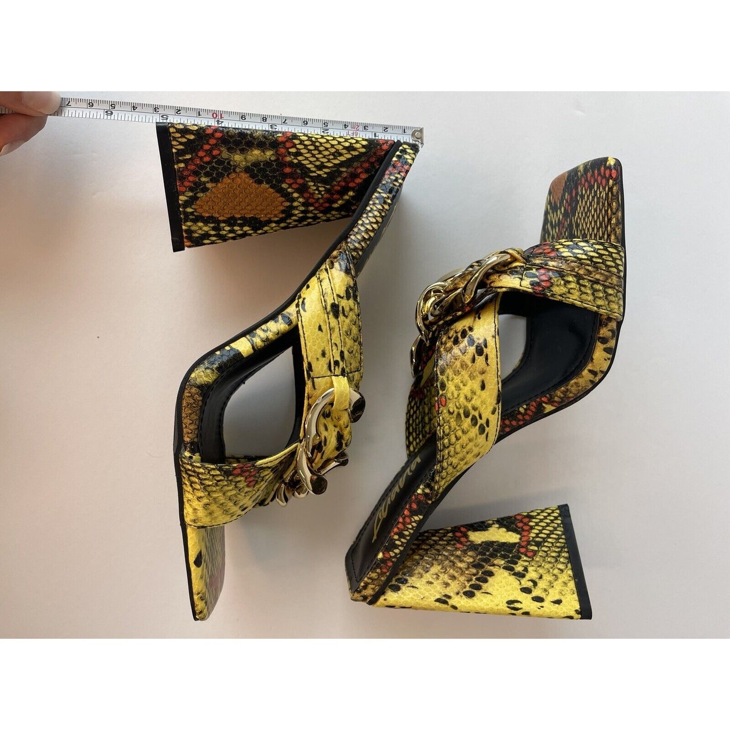 Women high heel / snake & Gold sandals