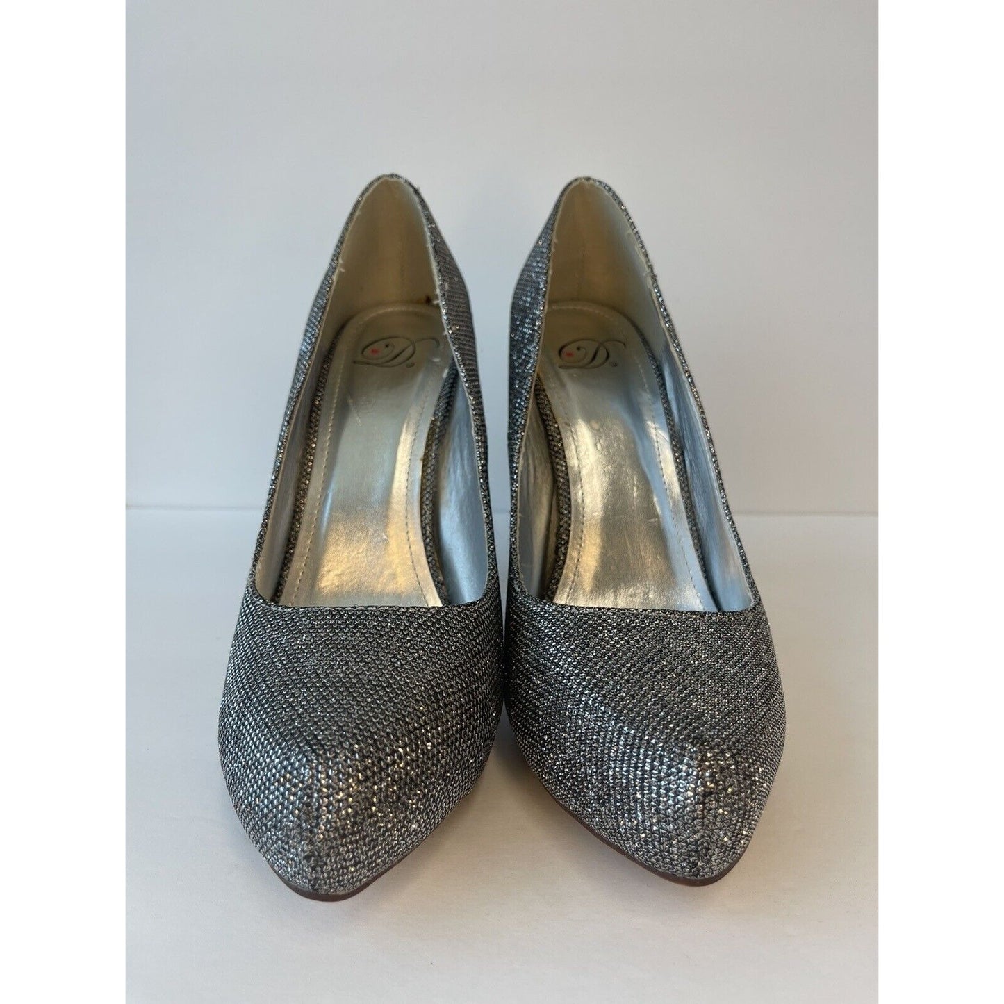 💎 Diamond Metallic Silver high heels Shoes, pumps stillettos/ Size Us 10