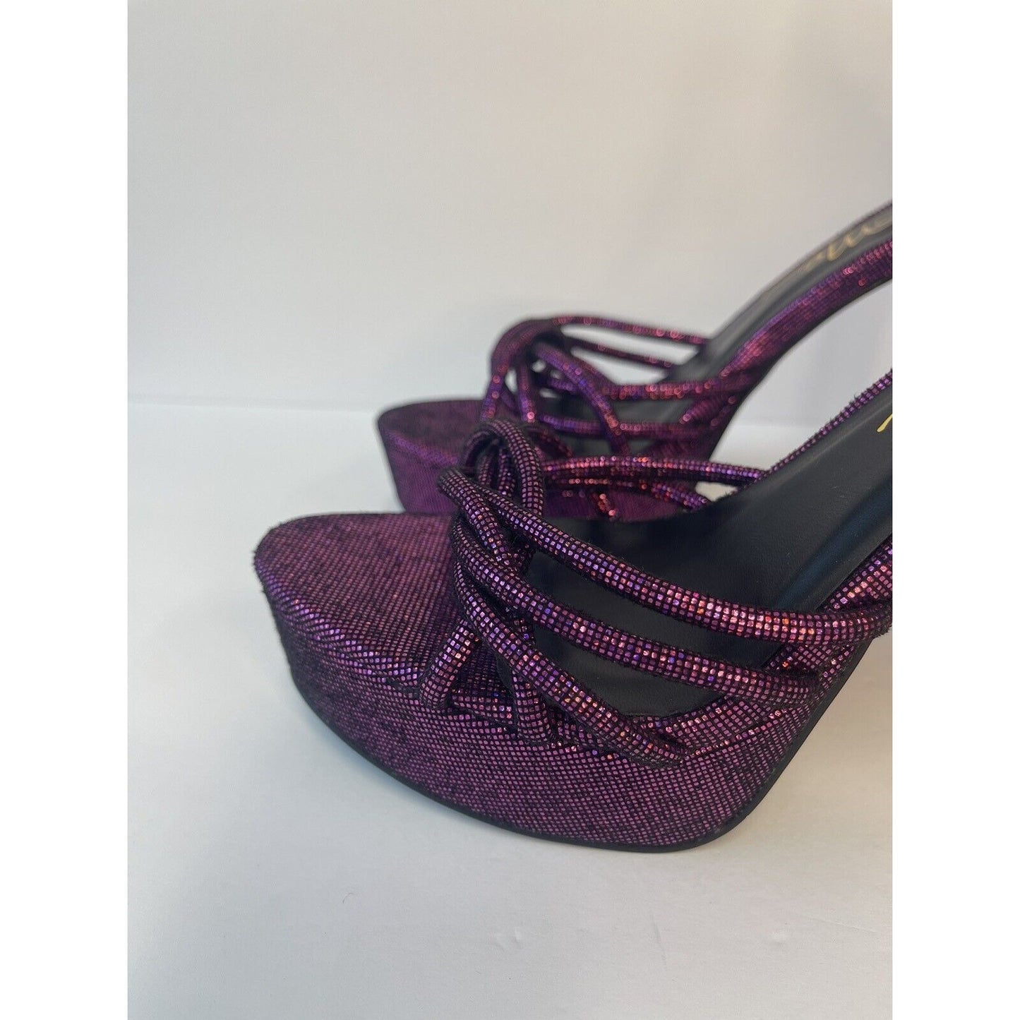 Purple Disco / High Heels Sandals / Size Us 8.5/ Reflective!