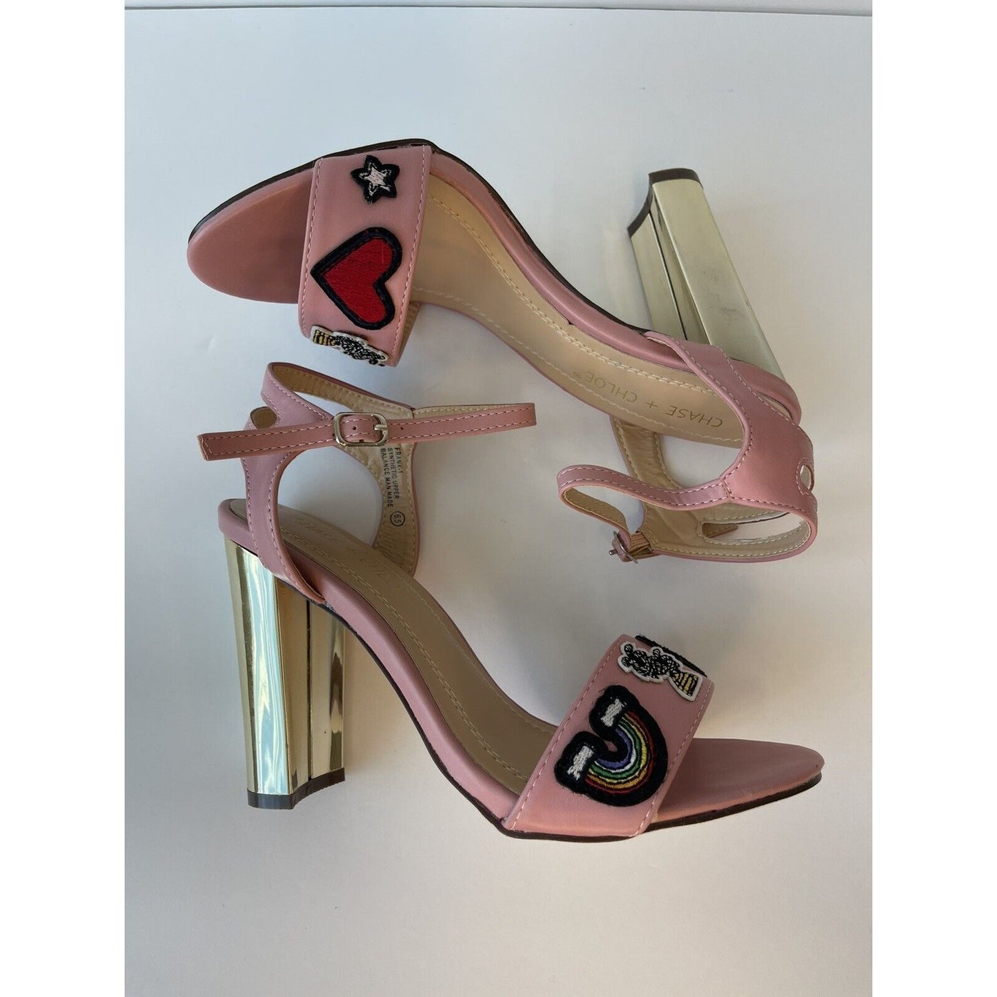 Pink & Gold / Women High Heels Sandals/ Us size 6.5