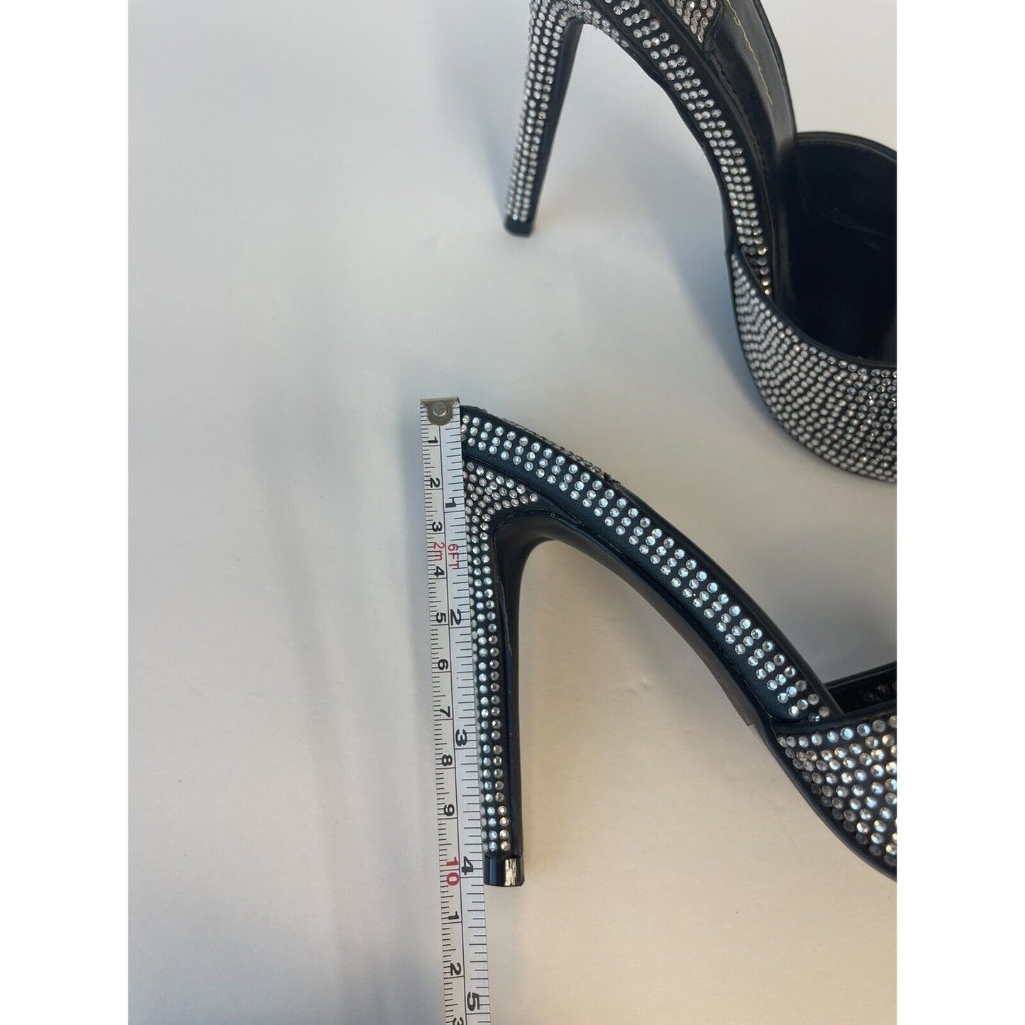 💎High Heels Stilettos Sandals/ Black & Diamonds / Us 5.5