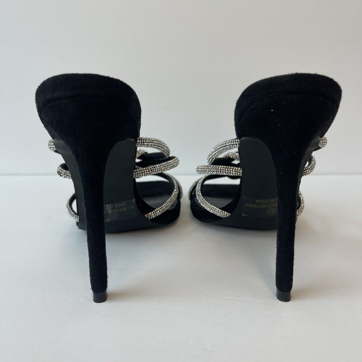 Black & Shiny diamonds /women sandals/ Size Us 8.5