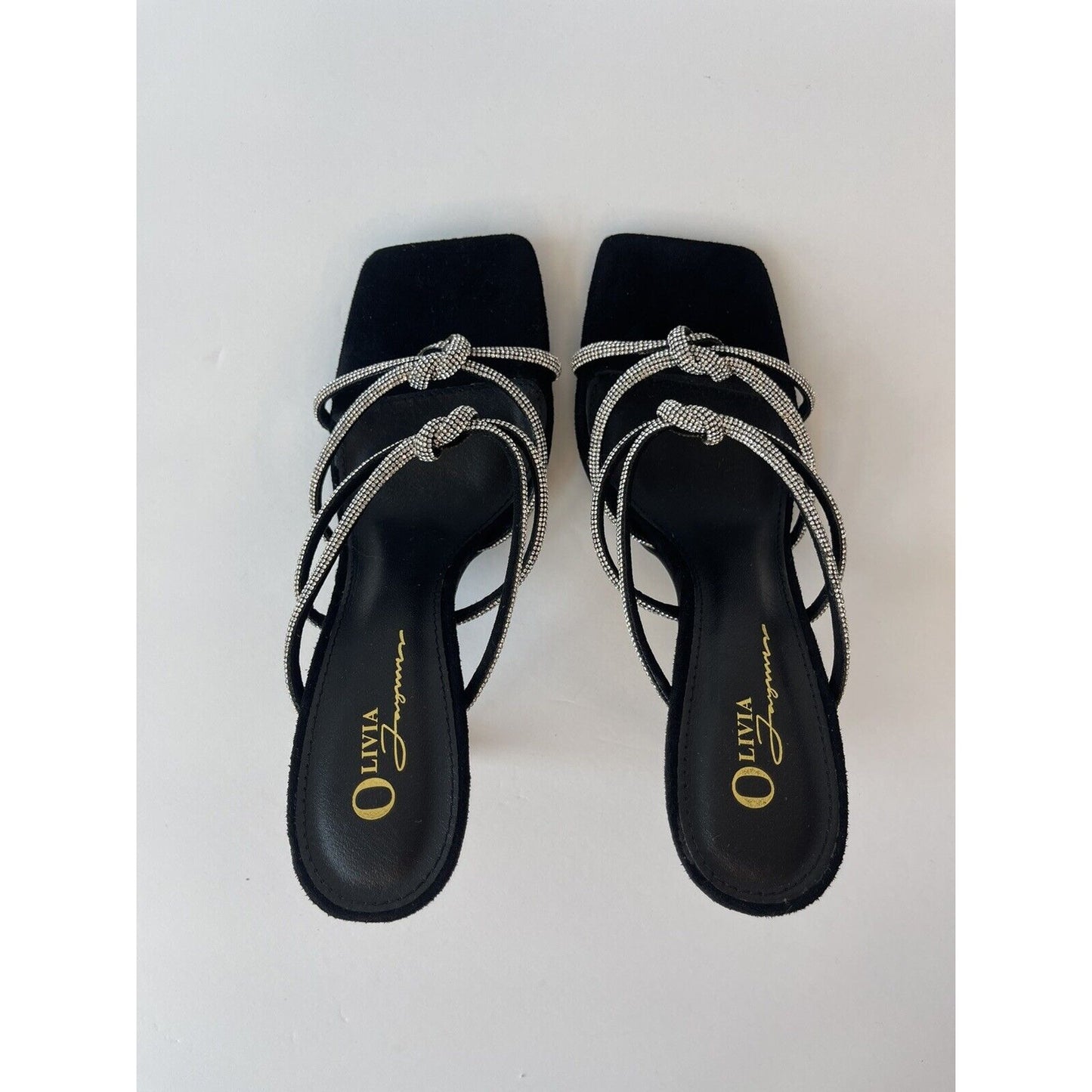 Black & Shiny diamonds /women sandals/ Size Us 8.5