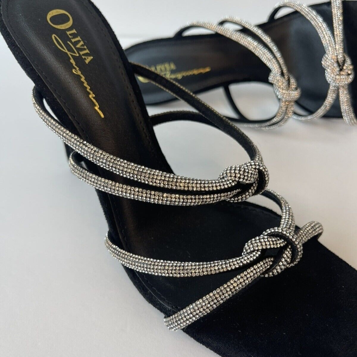 Black & Shiny diamonds /women sandals/ Size Us 8.5