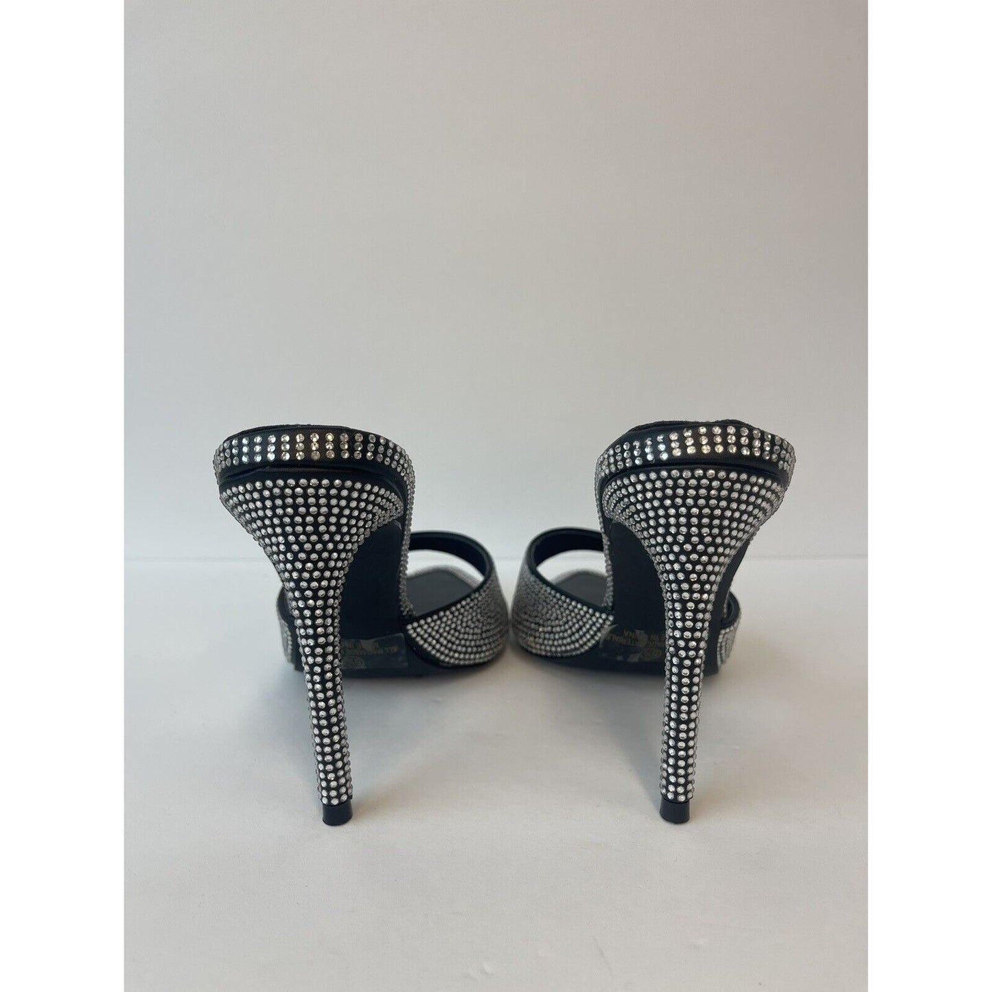 💎High Heels Stilettos Sandals/ Black & Diamonds / Us 5.5