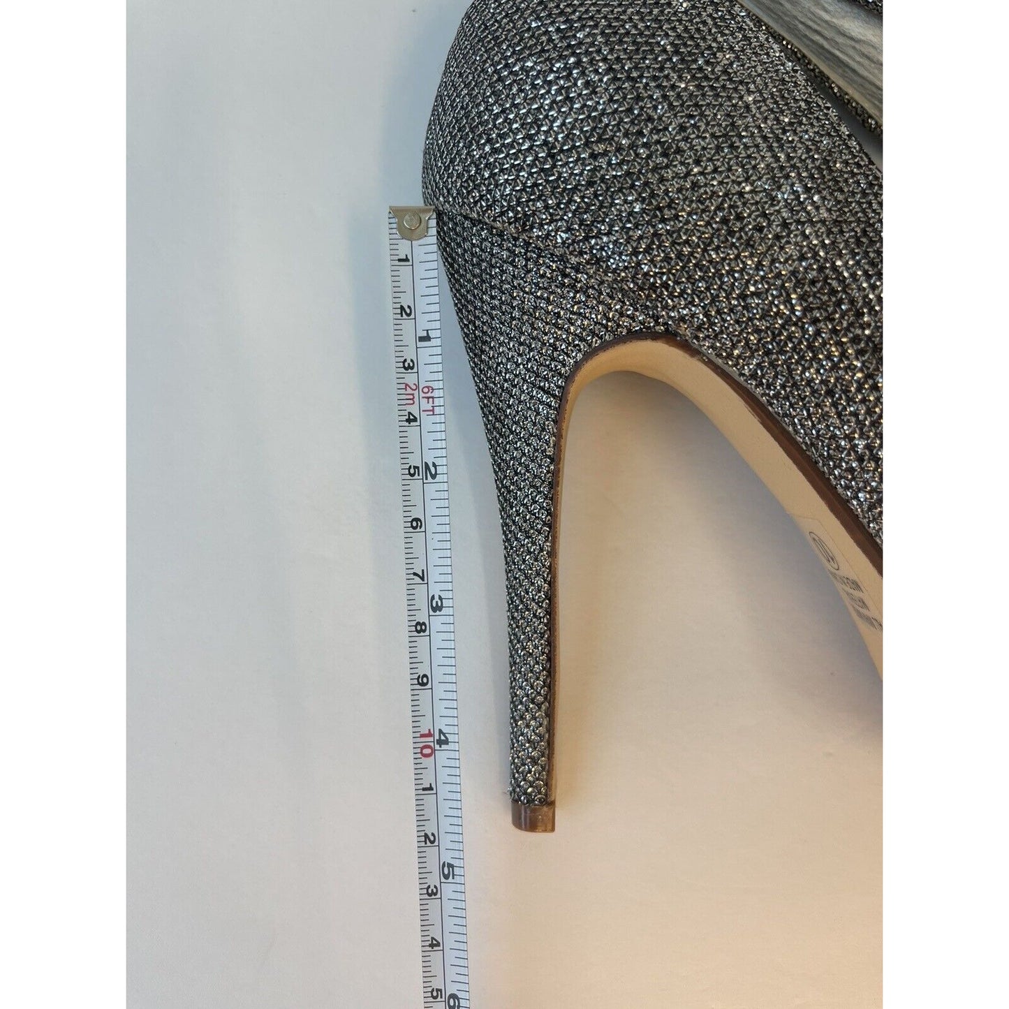 💎 Diamond Metallic Silver high heels Shoes, pumps stillettos/ Size Us 10