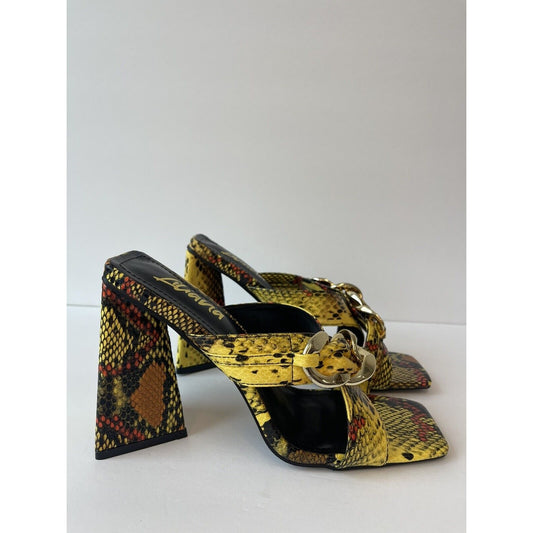 Women high heel / snake & Gold sandals