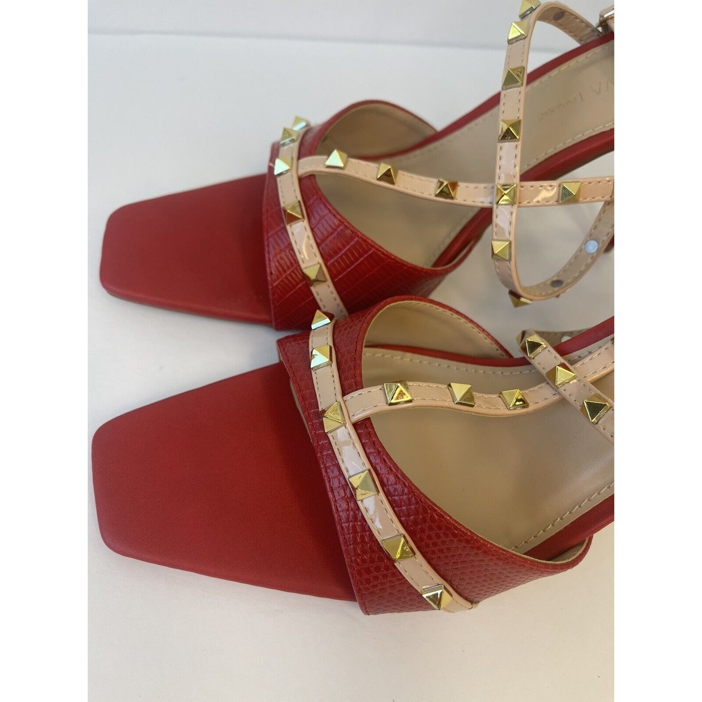 Red & Gold/ High heels Sandals/ Size Us 10