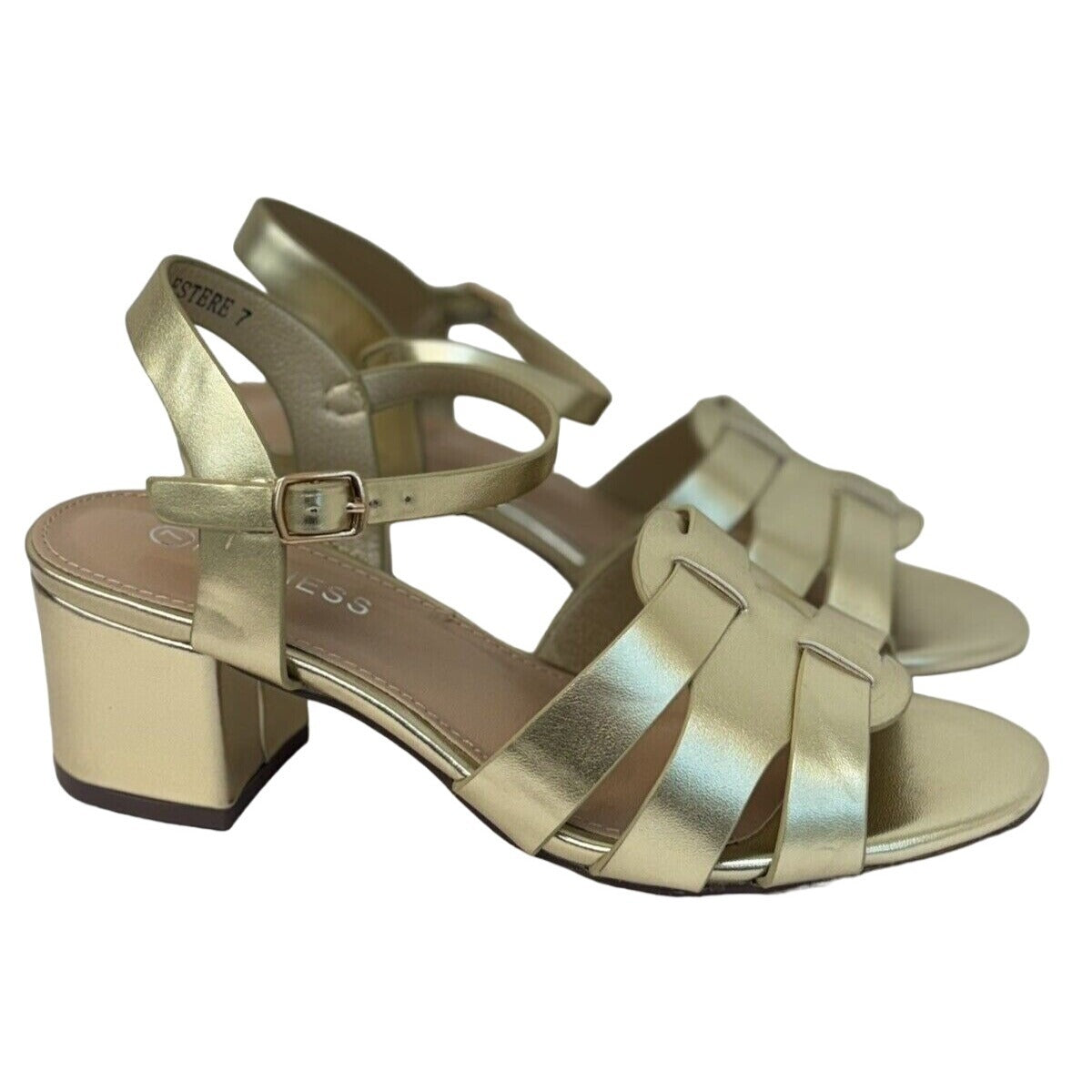 BERNESS Estere Block Heel Sandal  Adjustable buckle heels