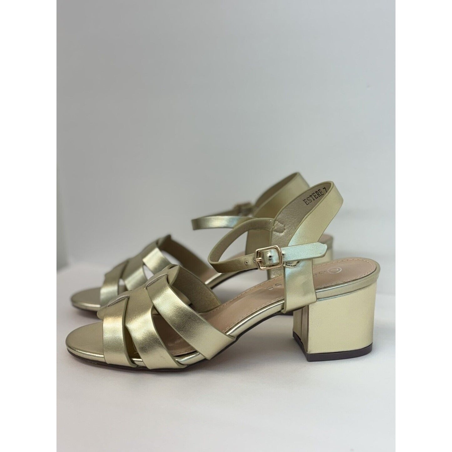 BERNESS Estere Block Heel Sandal  Adjustable buckle heels