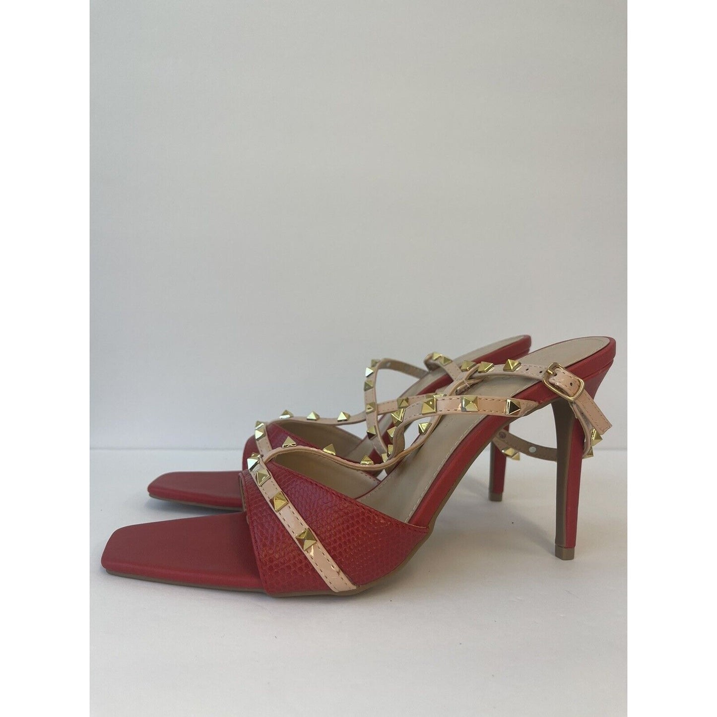 Red & Gold/ High heels Sandals/ Size Us 10