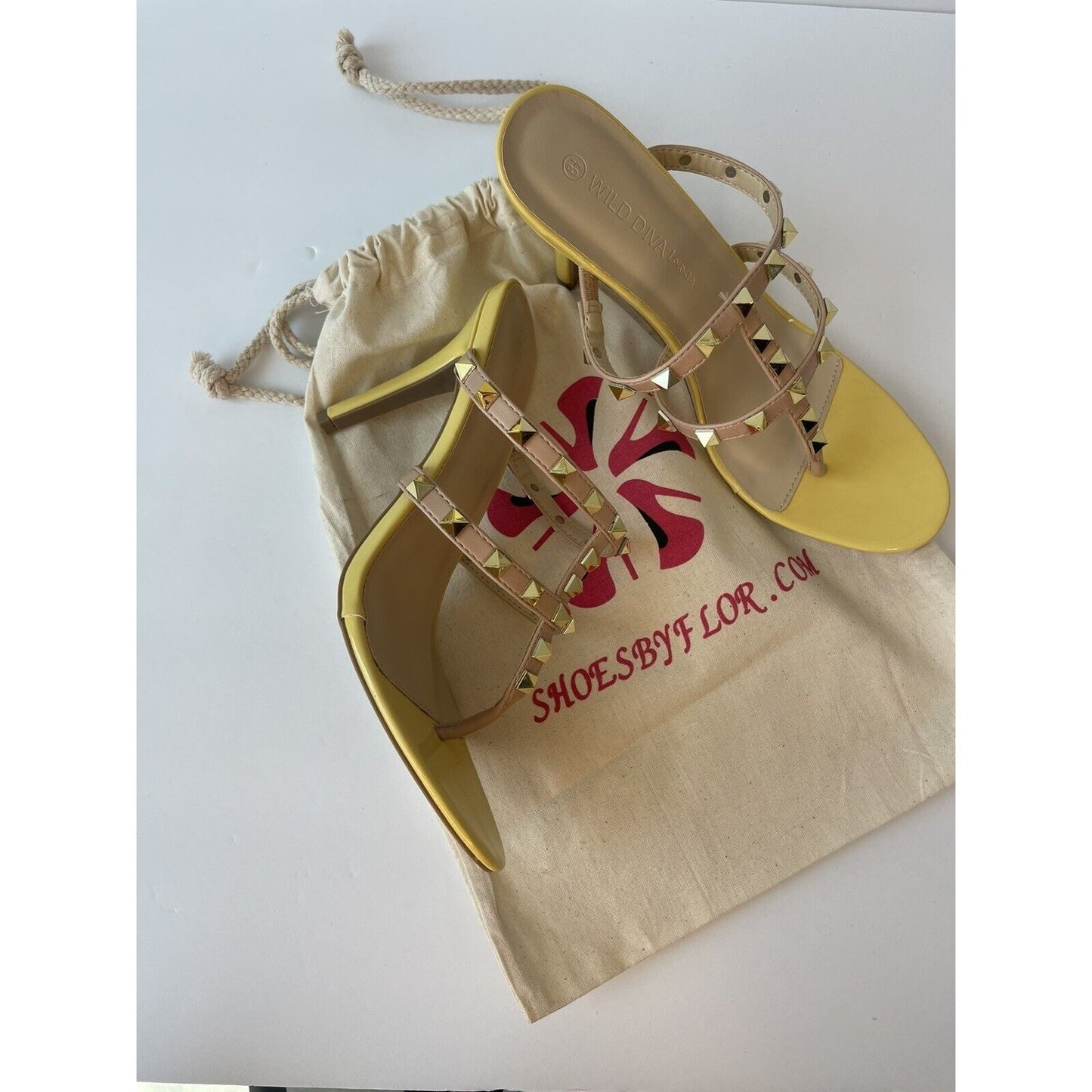 Yellow & Gold Sandals/ Us size 8.5