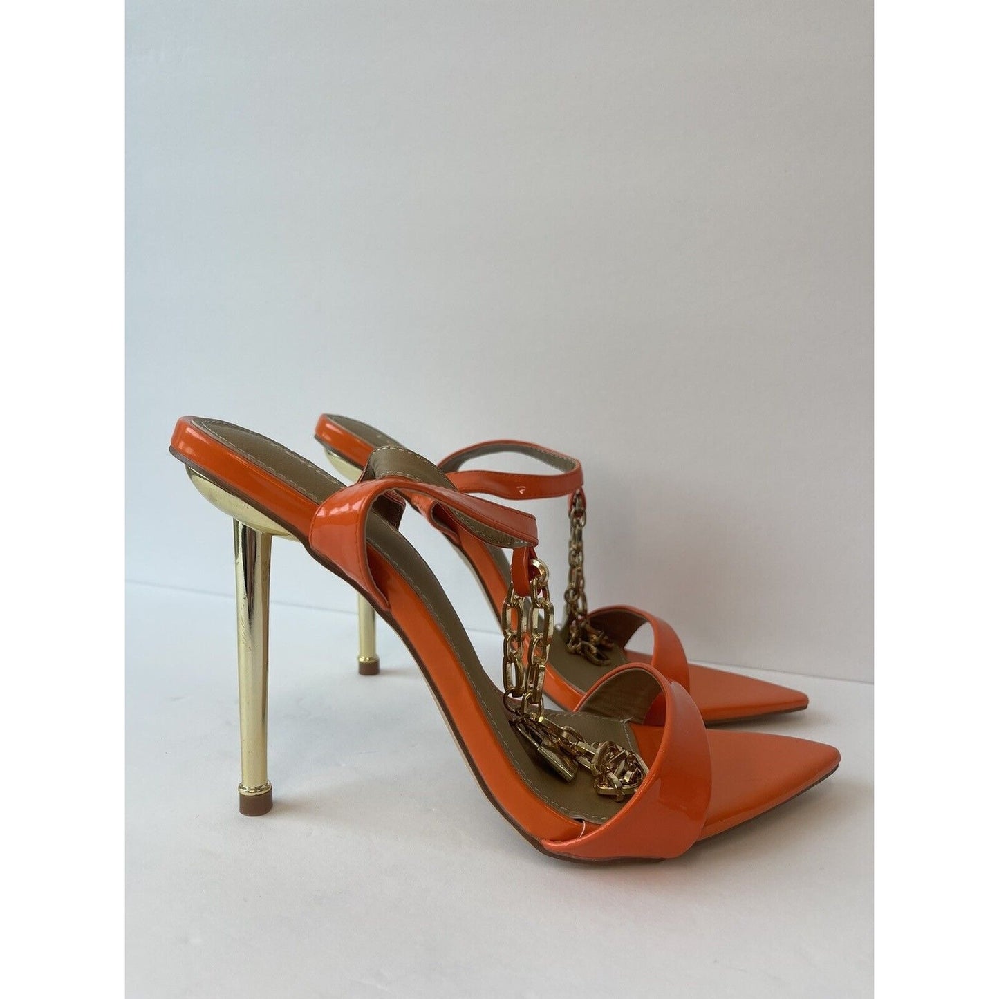 Orange & Gold Womens Sandals/ Size US 10