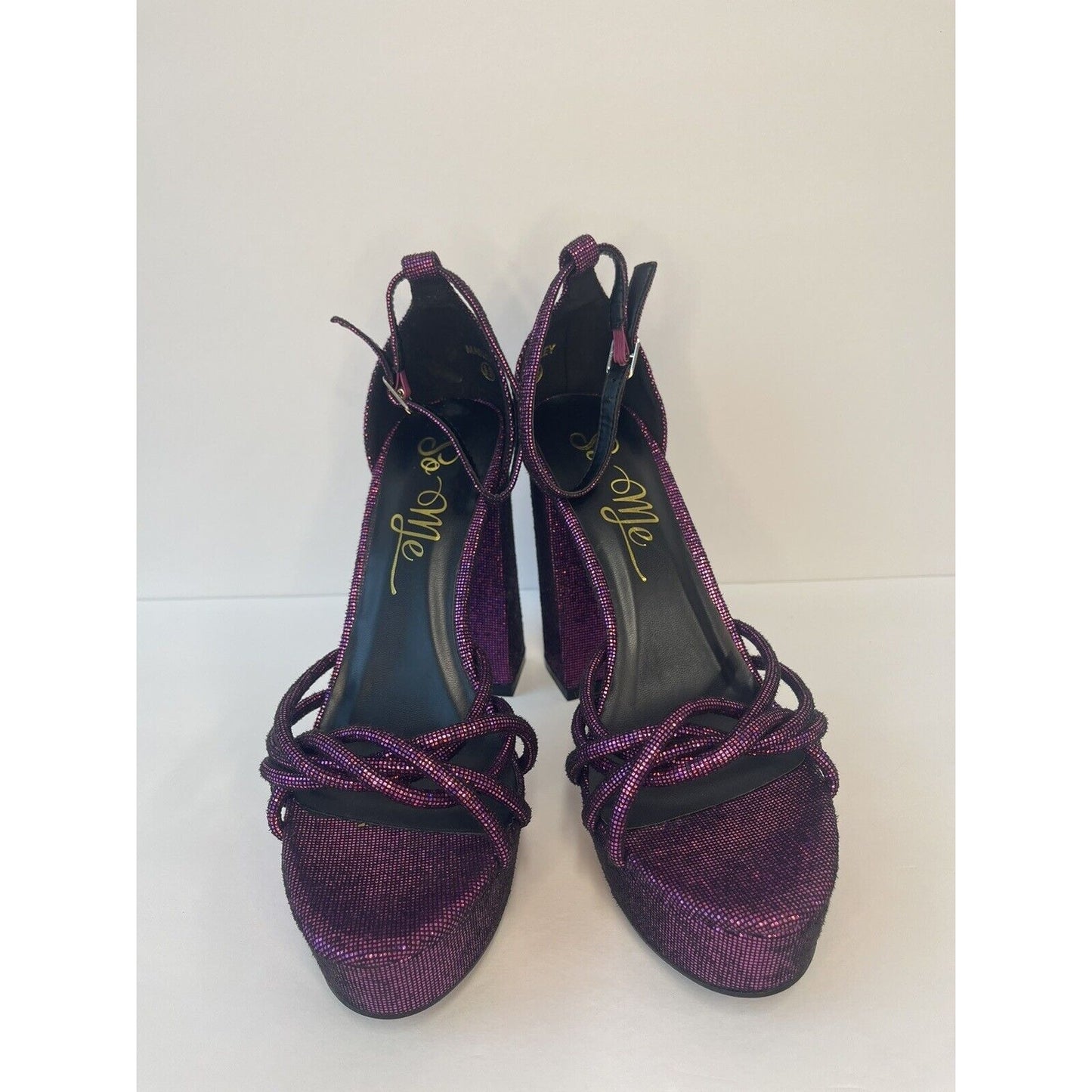 Purple Disco / High Heels Sandals / Size Us 8.5/ Reflective!