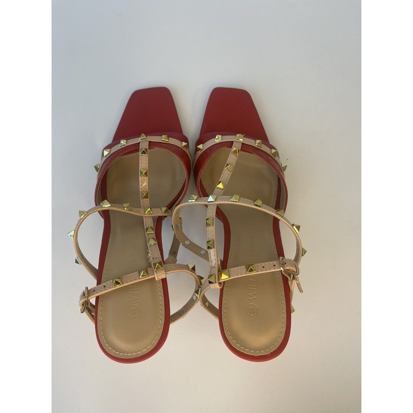 Red & Gold/ High heels Sandals/ Size Us 10