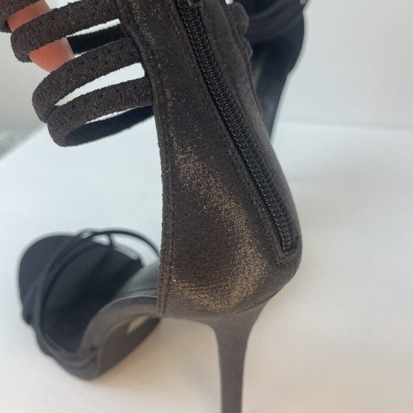 Women's Black high heels/ stilettos /strappy  sandals/ Us Size 8.5