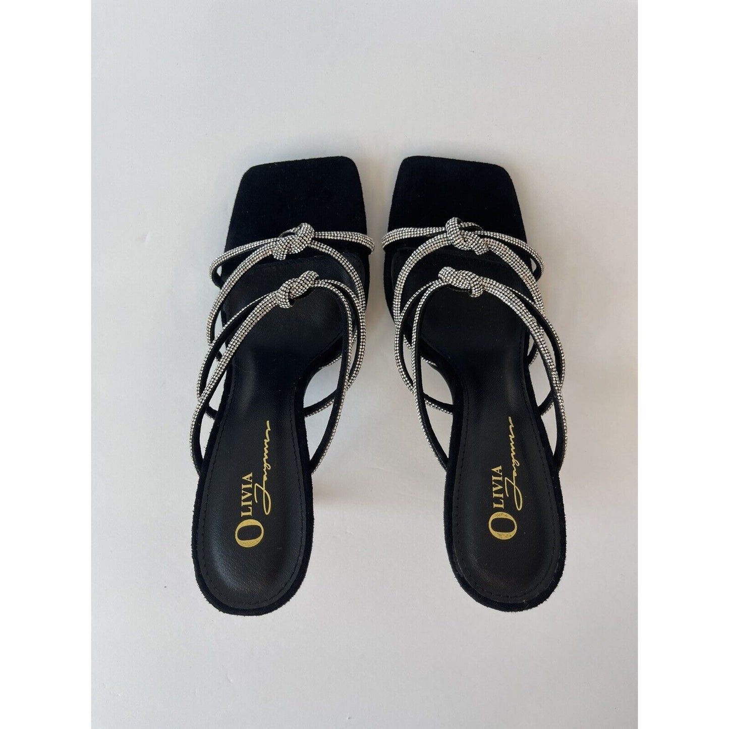 💎Black & Shiny diamonds /women sandals/ Size Us 8.5