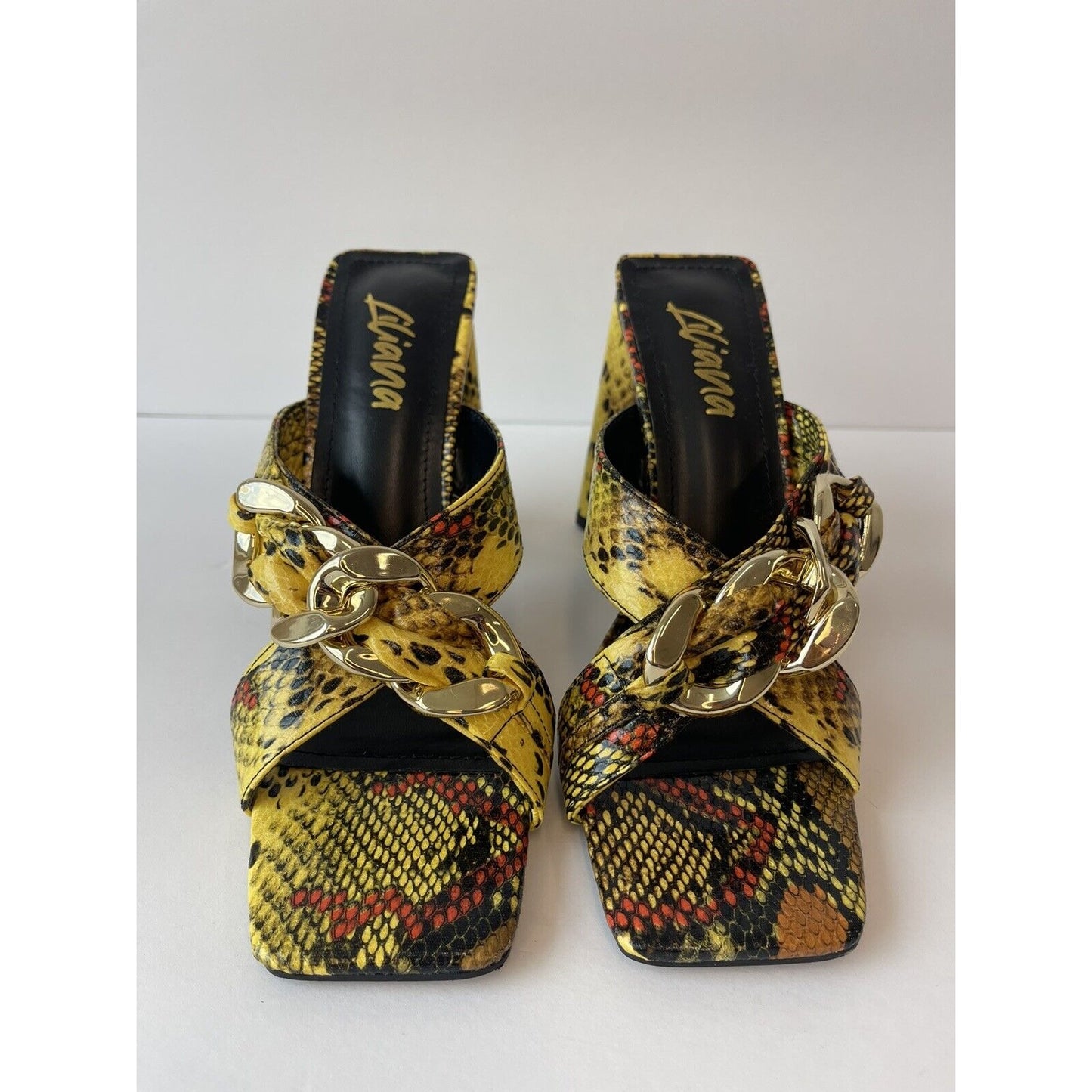 Women high heel / snake & Gold sandals