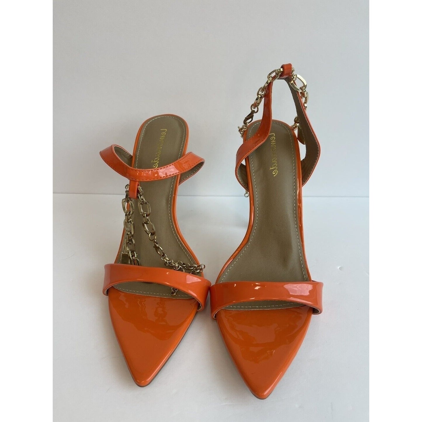 Orange & Gold Womens Sandals/ Size US 10