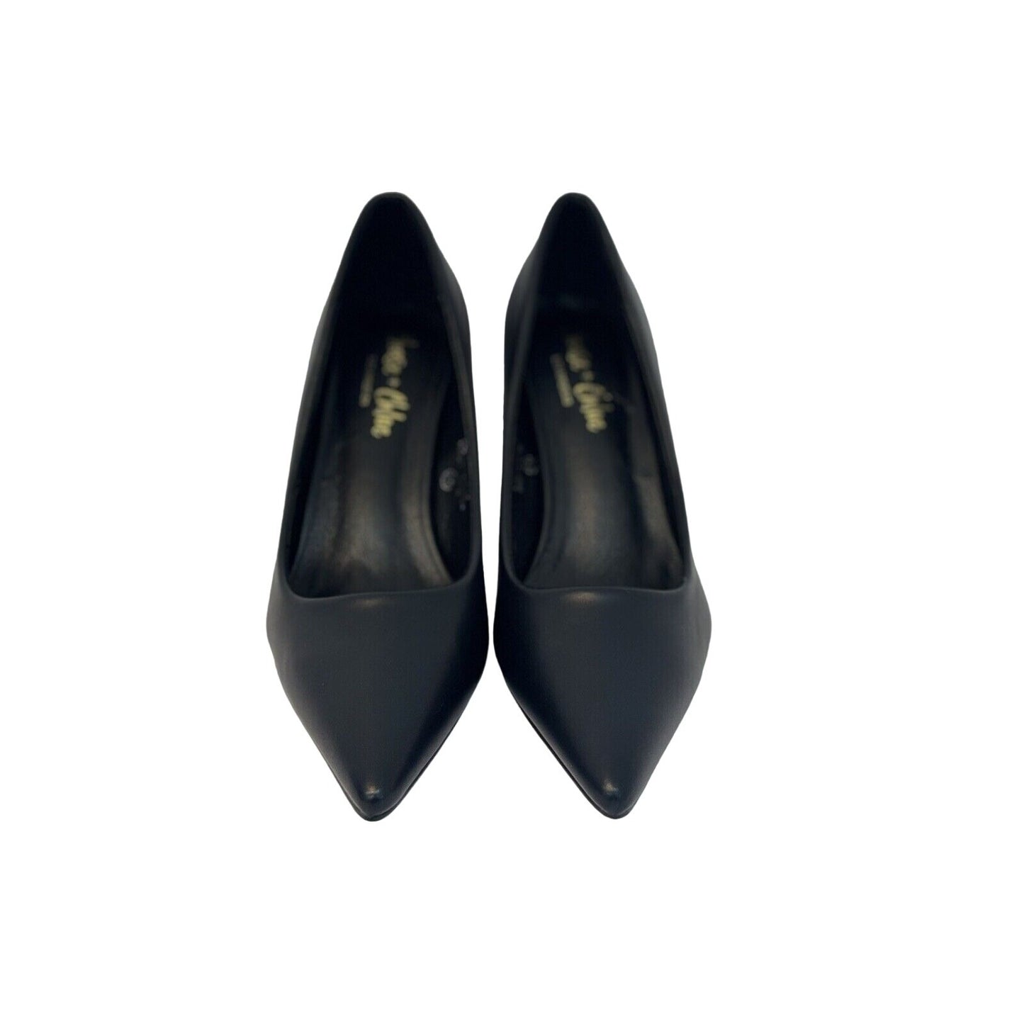 Chase + Chloe Black  Leather Pump Kitten Heels