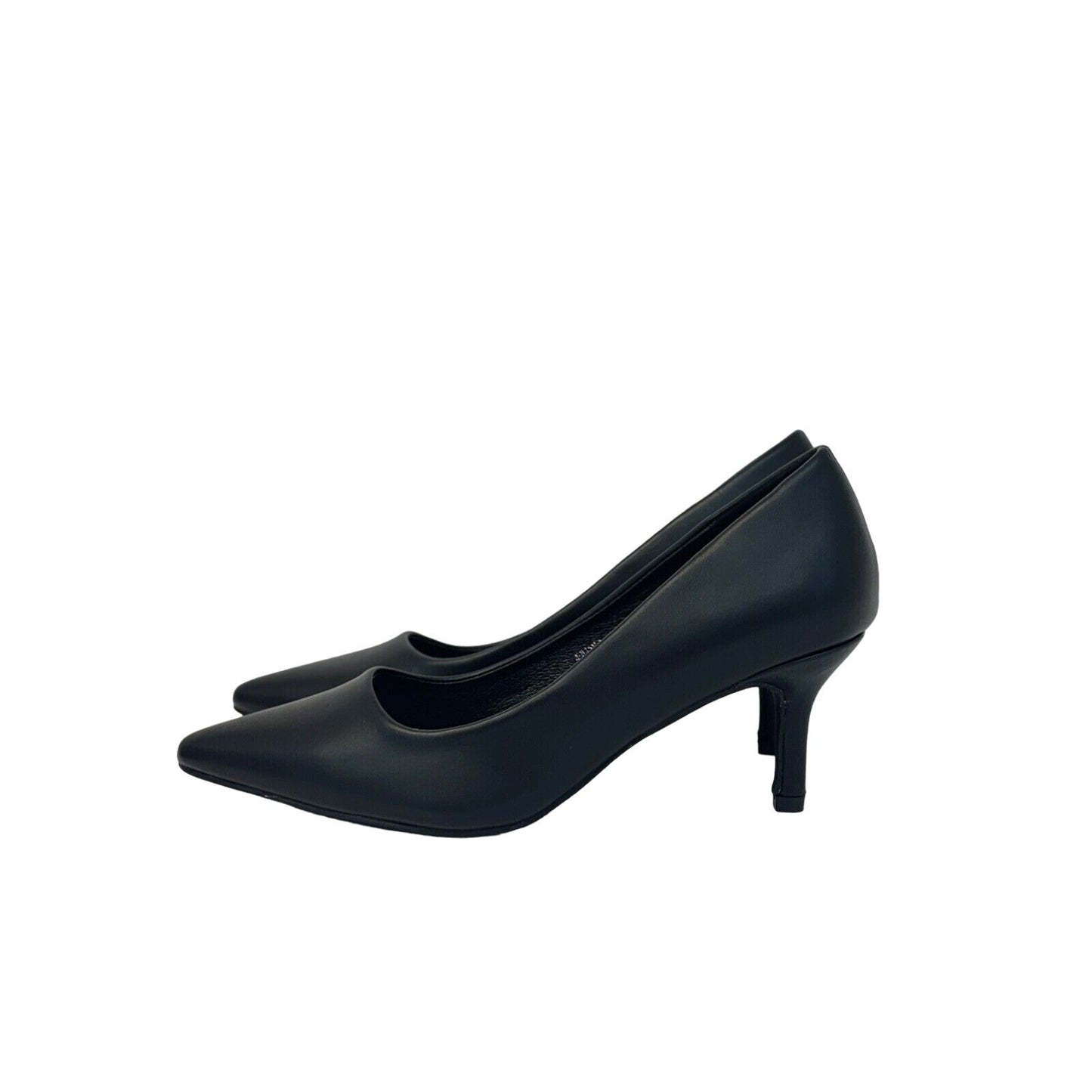 Chase + Chloe Black  Leather Pump Kitten Heels